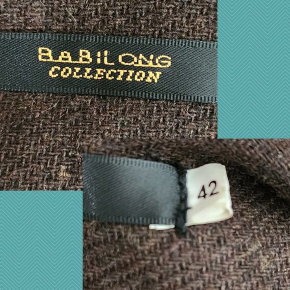 Babilong Brown Wool Blend Paisley Sequin Tiered Midi Skirt - Picture 4 of 5